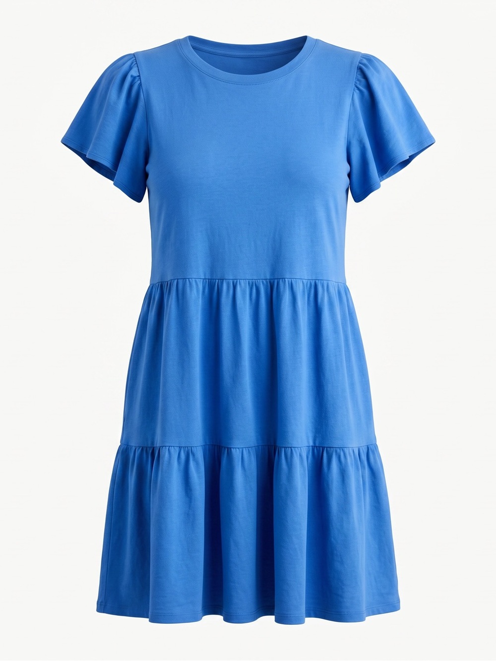 NWT J.Crew Factory Flutter Sleeve Knit Tiered Mini Dress | S